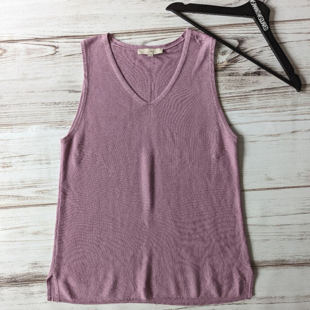 Loft Dusty Lilac Purple Sleeveless Sweater Dress Sz XL